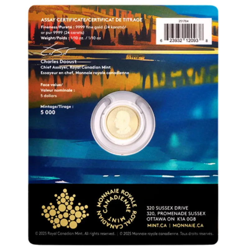 2026 Treasured Gold Maple Leaf Wolf Privy Mark 1/10 oz Pure Gold Coin - Royal Canadian Mint