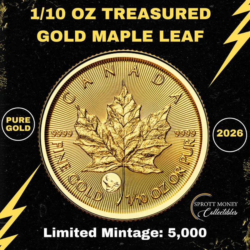 2026 Treasured Gold Maple Leaf Wolf Privy Mark 1/10 oz Pure Gold Coin - Royal Canadian Mint