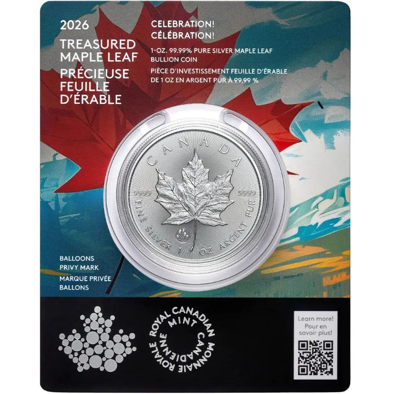2026 1oz Pure Silver Maple Leaf Coin-Treasured Silver Maple Leaf: Privy Mark - Royal Canadian Mint