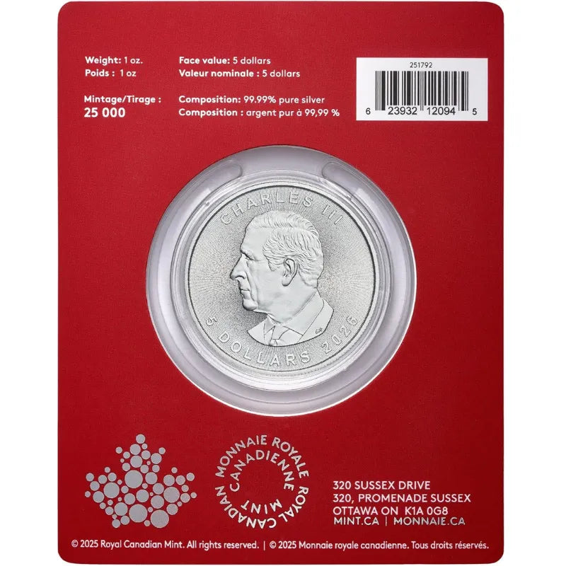 2026 1oz Pure Silver Coin-Treasured Silver Maple Leaf: Privy Mark Year of The Horse
