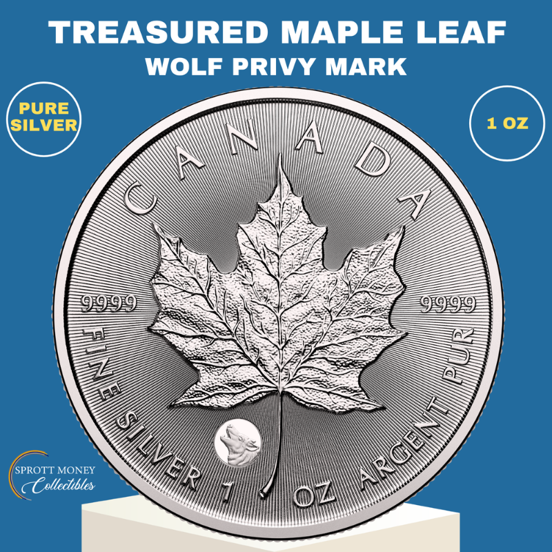 2026 1oz Pure Silver Maple Leaf Coin-Treasured Silver Maple Leaf: Wolf Privy Mark - Royal Canadian Mint