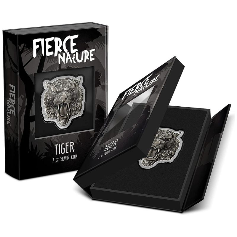 2022 Fierce Nature Tiger 2 oz Pure Silver Coin - Sprott Money Collectibles