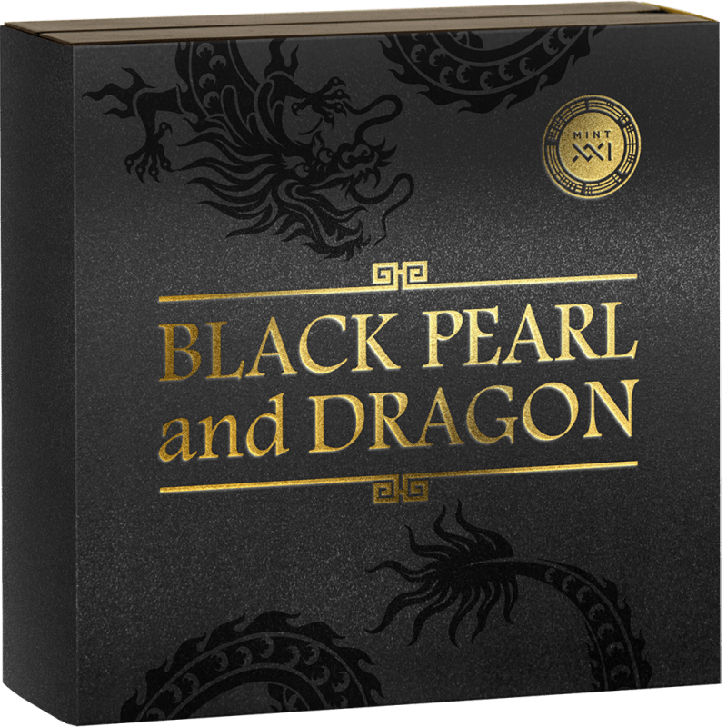 2023 Black Pearl and Dragon Divine Pearls 2 oz Antique Finish Silver Coin - Sprott Money Collectibles