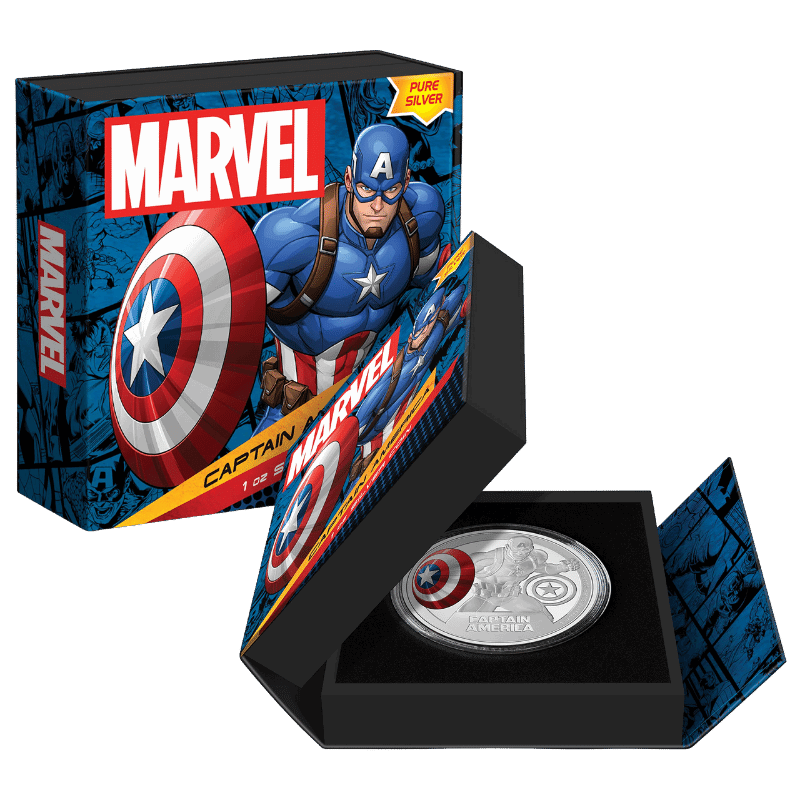 2023 Captain America 1 oz Pure Silver Coin - Sprott Money Collectibles