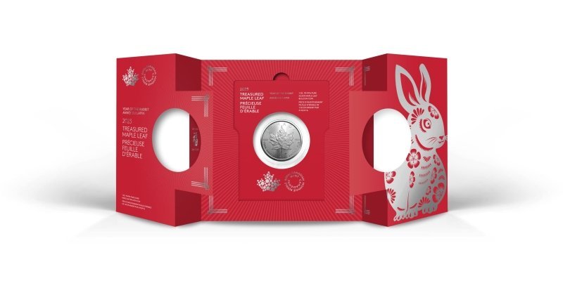 2023 Treasured Silver Maple Leaf 1 oz Silver Coin Year of The Rabbit - Sprott Money Collectibles