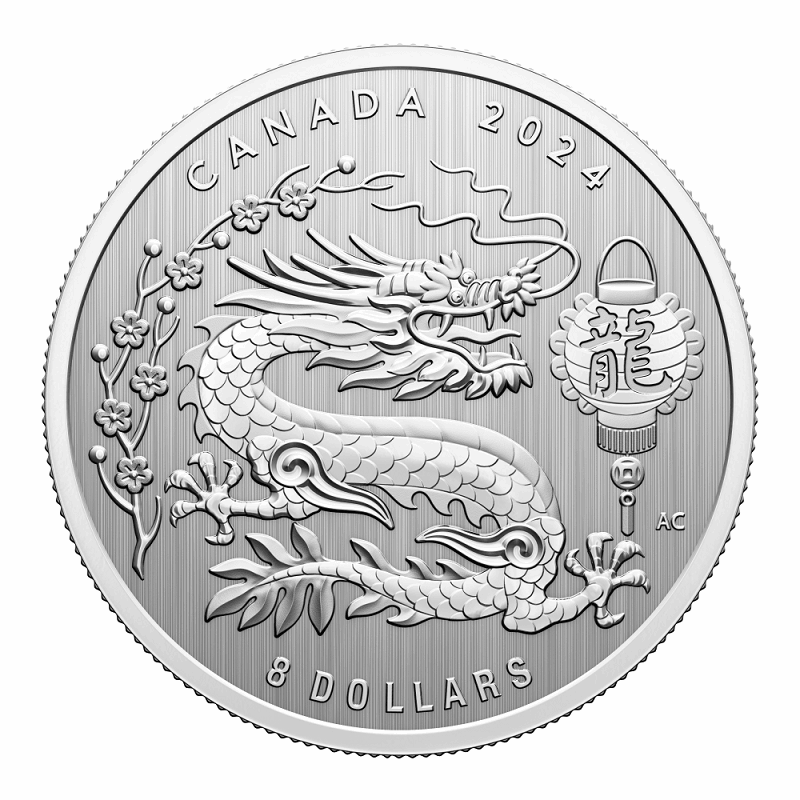 2024 1/4 oz Lunar Year of The Dragon Fine Silver Coin - Sprott Money Collectibles