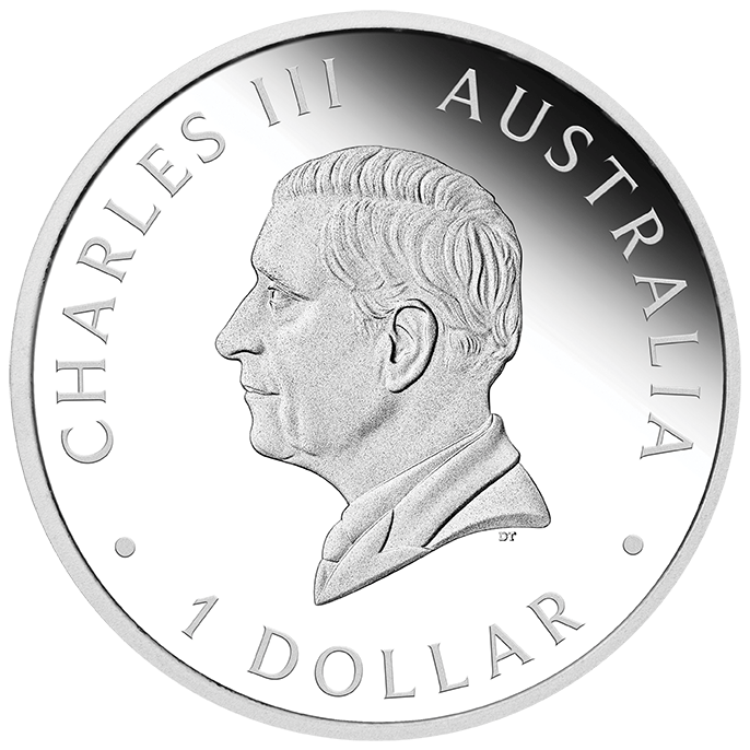 2024 Australian Kangaroo King Charles III Obverse First Issue 1 oz Silver Coin - Sprott Money Collectibles