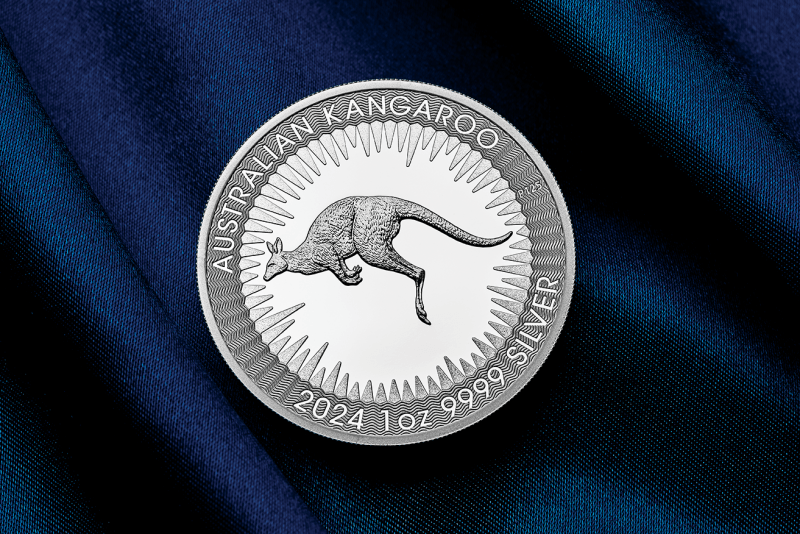 2024 Australian Kangaroo King Charles III Obverse First Issue 1 oz Silver Coin - Sprott Money Collectibles