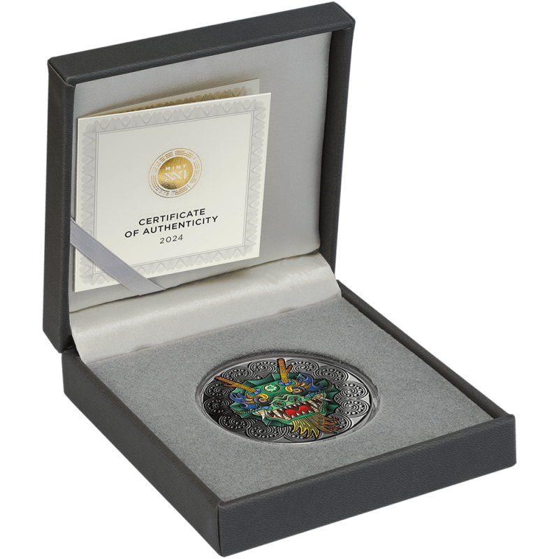 2024 Dragon Mandala Collection 2 oz Antique Finish Silver Coin - Sprott Money Collectibles