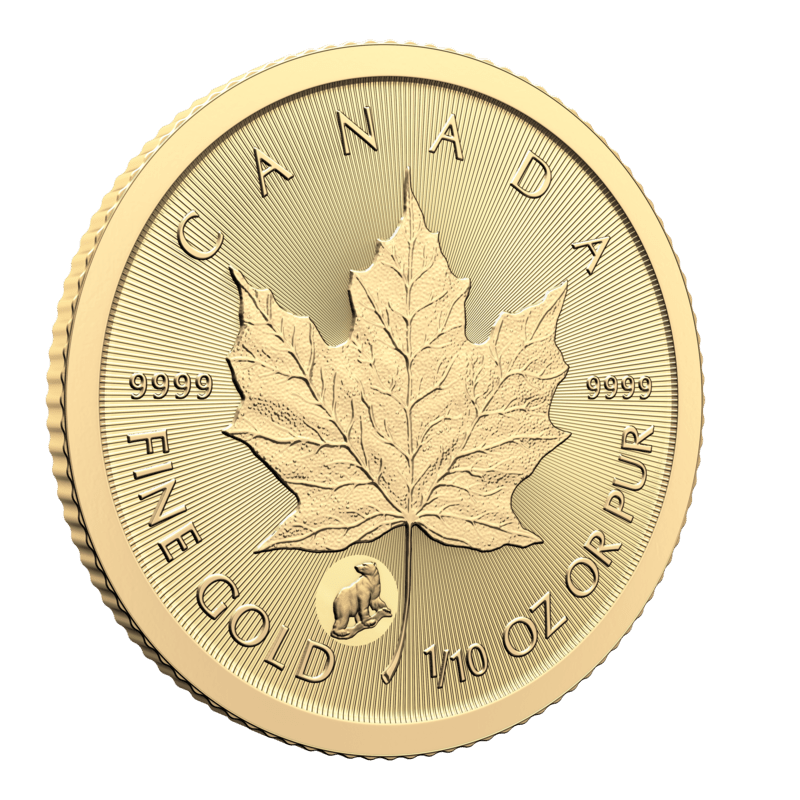 2024 Treasured Gold Maple Leaf First Strikes 1/10 oz $5 Pure Gold Coin - Sprott Money Collectibles