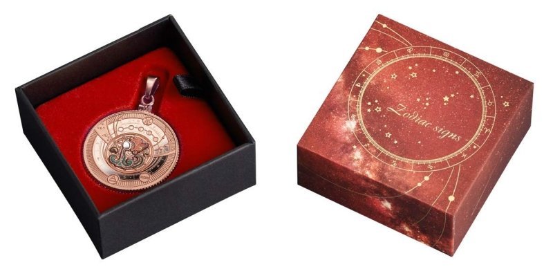 Aquarius Zodiac Sign Rose-Gold Plated Silver Coin / Pendant - Sprott Money Collectibles